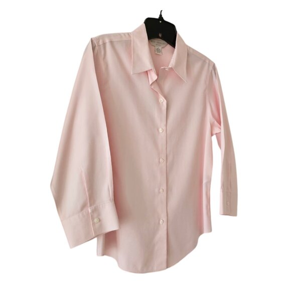 Petite Sophisticate Non-Iron Long Sleeve Button Down Shirt | NWT | SP | Pink - Picture 2 of 15